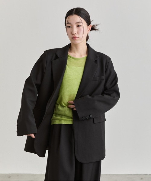 NUJOH(ヌゾ)の「Double Button Tailored Jacket / ダブルボタンテーラードジャケット(テーラードジャケット・レディース・クリーム/ブラック/ベージュ・FREE)」の7枚目の写真