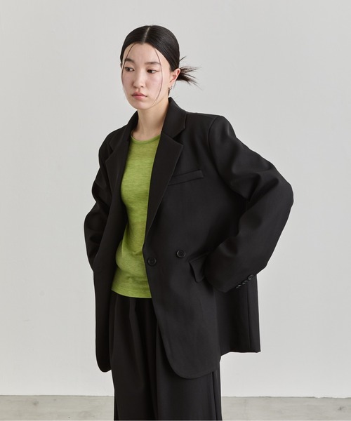 NUJOH(ヌゾ)の「Double Button Tailored Jacket / ダブルボタンテーラードジャケット(テーラードジャケット・レディース・クリーム/ブラック/ベージュ・FREE)」の8枚目の写真