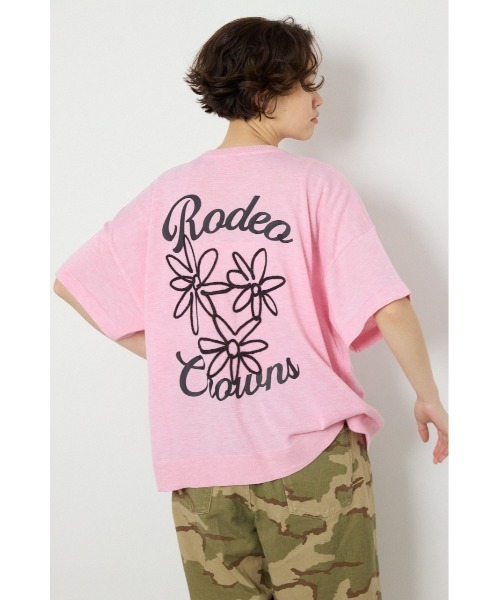 RODEO CROWNS WIDE BOWL（ロデオクラウンズワイドボウル）の「フラワーロゴニットトップス（ニット/セーター・レディース・オフホワイト/ライトイエロー/ブラック/ライトピンク・FREE）」の13枚目の写真