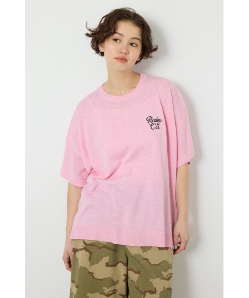 RODEO CROWNS WIDE BOWL（ロデオクラウンズワイドボウル）の「フラワーロゴニットトップス（ニット/セーター・レディース・オフホワイト/ライトイエロー/ブラック/ライトピンク・FREE）」の10枚目の写真