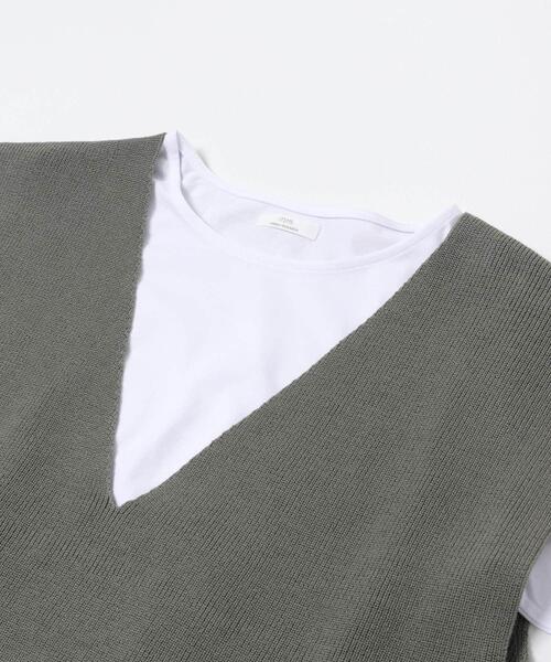 ITEMS URBANRESEARCH(アイテムズ アーバンリサーチ)の「ロングTシャツ×ニットベストセット(ニット/セーター・レディース・カーキ/チャコールグレー/ホワイト・FREE)」の10枚目の写真