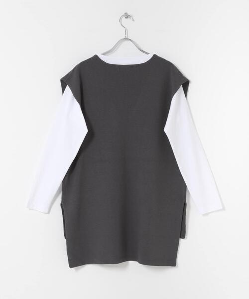 ITEMS URBANRESEARCH(アイテムズ アーバンリサーチ)の「ロングTシャツ×ニットベストセット(ニット/セーター・レディース・カーキ/チャコールグレー/ホワイト・FREE)」の19枚目の写真