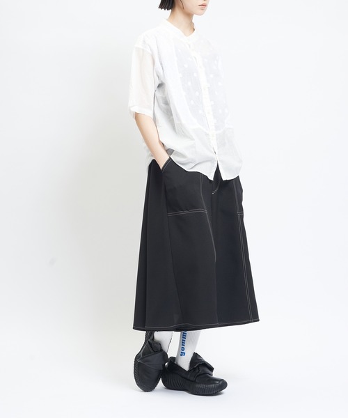 gomme(ゴム)の「チューリップシャツ(シャツ/ブラウス・レディース・ブラック/ホワイト・MEDIUM)」の5枚目の写真