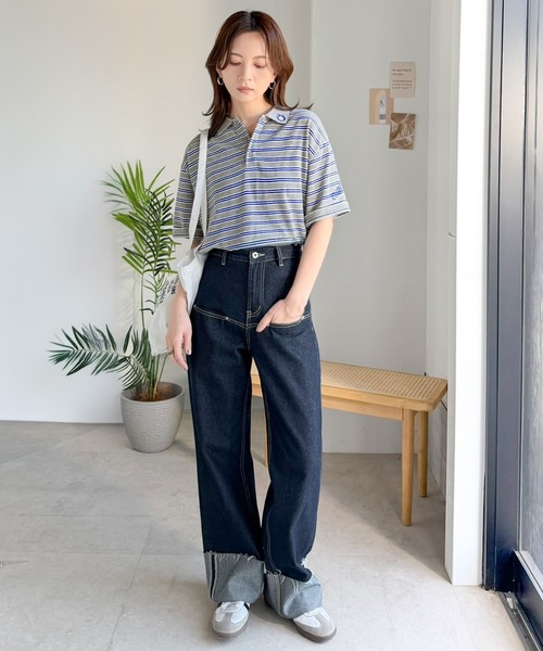 classicalelf(クラシカルエルフ)の「レトロ可愛いスタイルに。綿100%とび刺繍ポロシャツ(半袖)(ポロシャツ・レディース・ブラウン/オレンジ/ブラック/グレー系1/アイボリー系1・MEDIUM/X-LARGE/SMALL/LARGE)」の20枚目の写真