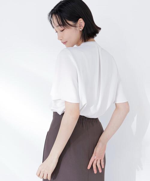 NATURAL BEAUTY BASIC(ナチュラルビューティーベーシック)の「◇フロントタックフレアスリーブブラウス(シャツ/ブラウス・レディース・ベージュ/ダークブルー/オフホワイト/ブルー・SMALL/MEDIUM)」の9枚目の写真