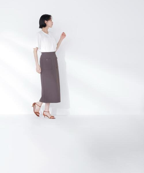 NATURAL BEAUTY BASIC(ナチュラルビューティーベーシック)の「◇フロントタックフレアスリーブブラウス(シャツ/ブラウス・レディース・ベージュ/ダークブルー/オフホワイト/ブルー・SMALL/MEDIUM)」の10枚目の写真