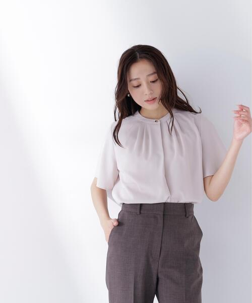 NATURAL BEAUTY BASIC(ナチュラルビューティーベーシック)の「◇フロントタックフレアスリーブブラウス(シャツ/ブラウス・レディース・ベージュ/ダークブルー/オフホワイト/ブルー・SMALL/MEDIUM)」の16枚目の写真