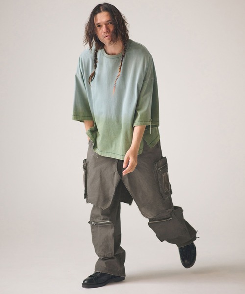 ADAM PATEK(アダムパテック)の「mp14755-grunge layered Cargo Pants レイヤードカーゴパンツ(AP2618046)(カーゴパンツ・メンズ・カーキ・FREE)」の7枚目の写真