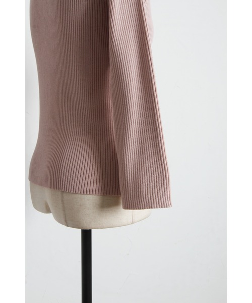 tocco closet（トッコ　クローゼット）の「シアーリボン付き七分袖リブニットプルオーバー（ニット/セーター・レディース・ネイビー/サックスブルー/ピンク/ラベンダー・M）」の10枚目の写真