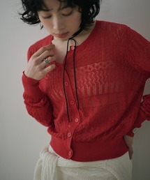 openwork sheer knit cardigan /透かし編みシアーニットカーディガン