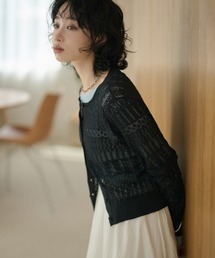 openwork sheer knit cardigan /透かし編みシアーニットカーディガン