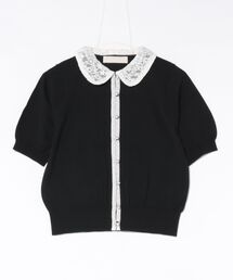 美品】マリリンムーン五分袖 カーディガン 後レース フリーサイズ 楽天