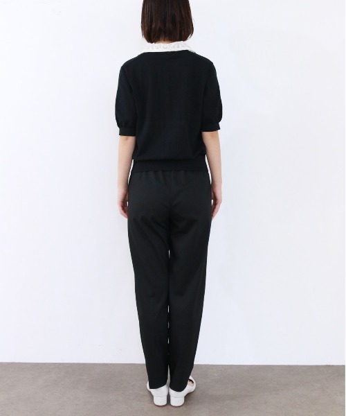 Marilyn Moon(マリリンムーン)の「cotton nylon lace color knit cardigan(カーディガン/ボレロ・レディース・グレー/ホワイト×ブラック/クリーム/ブラック・FREE)」の16枚目の写真