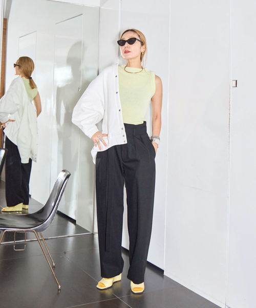 SEEALL(シーオール)の「SEEALL BOLD RIB TOP SAW63 KJ602:ニット(ニット/セーター・レディース・グリーン・FREE)」の5枚目の写真