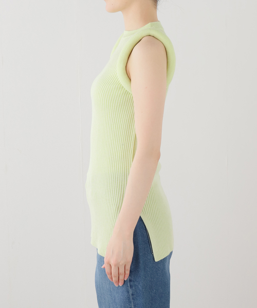 SEEALL(シーオール)の「SEEALL BOLD RIB TOP SAW63 KJ602:ニット(ニット/セーター・レディース・グリーン・FREE)」の7枚目の写真