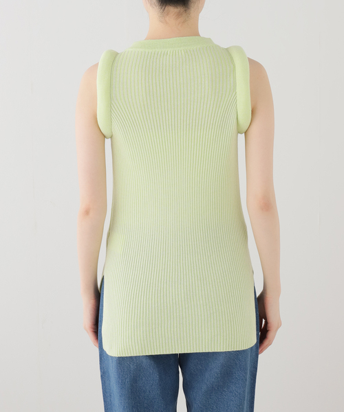 SEEALL(シーオール)の「SEEALL BOLD RIB TOP SAW63 KJ602:ニット(ニット/セーター・レディース・グリーン・FREE)」の8枚目の写真