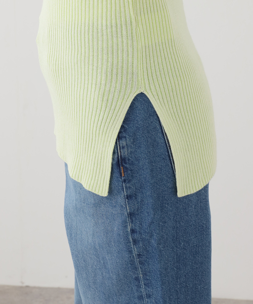 SEEALL(シーオール)の「SEEALL BOLD RIB TOP SAW63 KJ602:ニット(ニット/セーター・レディース・グリーン・FREE)」の10枚目の写真