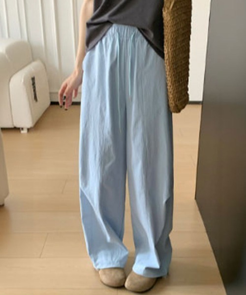 SallyLunn(サリーラン)の「ワンポイント刺繍 ドロストワイドパンツ(その他パンツ・レディース・ネイビー/ブルー/ホワイト/ブラック・MEDIUM/LARGE)」の16枚目の写真