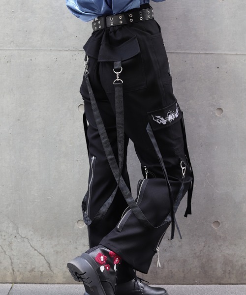 REZEN（リゼン）の「彼岸花×鬼火ボンテージパンツ（その他パンツ・メンズ・ローズ/ブルーパープル/ライトグレー・SMALL/MEDIUM/LARGE）」の13枚目の写真