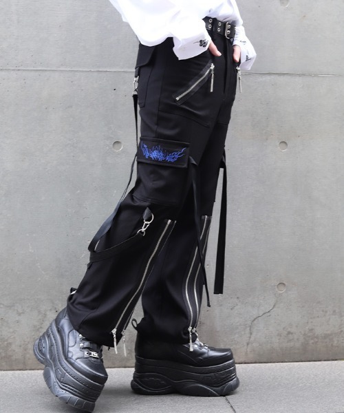 REZEN（リゼン）の「彼岸花×鬼火ボンテージパンツ（その他パンツ・メンズ・ローズ/ブルーパープル/ライトグレー・SMALL/MEDIUM/LARGE）」の14枚目の写真