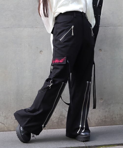 REZEN（リゼン）の「彼岸花×鬼火ボンテージパンツ（その他パンツ・メンズ・ローズ/ブルーパープル/ライトグレー・SMALL/MEDIUM/LARGE）」の20枚目の写真