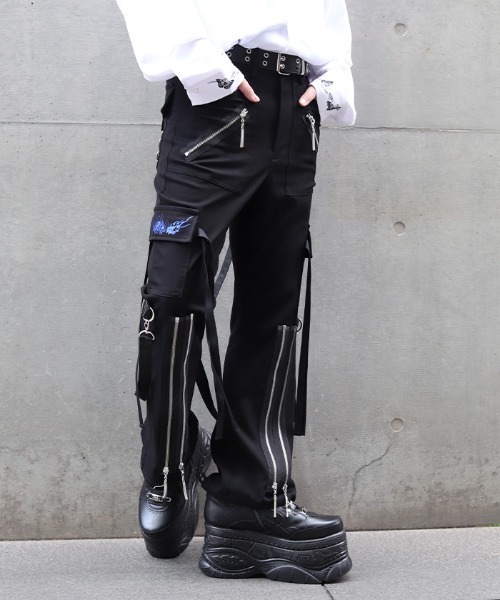 REZEN（リゼン）の「彼岸花×鬼火ボンテージパンツ（その他パンツ・メンズ・ローズ/ブルーパープル/ライトグレー・SMALL/MEDIUM/LARGE）」の7枚目の写真