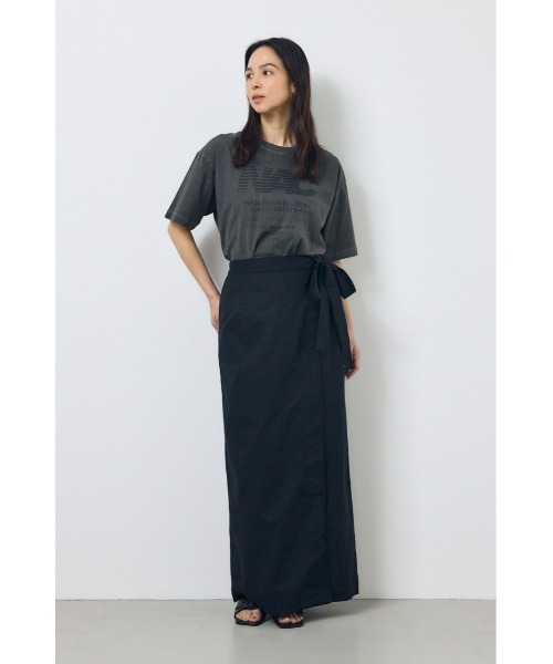 AZUL by moussy（アズールバイマウジー）の「ソフトリネンラップスカート（スカート・レディース・ブラック/ライトベージュ/カーキ・SMALL/MEDIUM）」の15枚目の写真