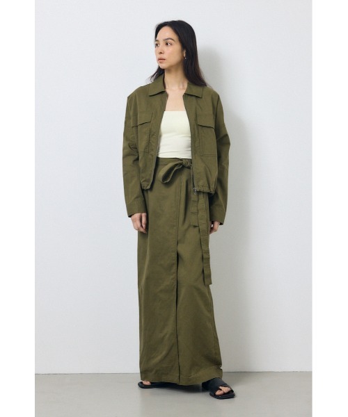 AZUL by moussy（アズールバイマウジー）の「ソフトリネンラップスカート（スカート・レディース・ブラック/ライトベージュ/カーキ・SMALL/MEDIUM）」の6枚目の写真