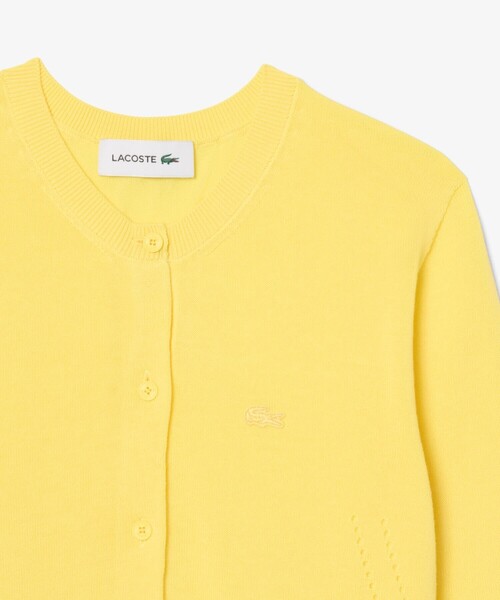 LACOSTE(ラコステ)の「シームレス3Dニットカーディガン(カーディガン/ボレロ・レディース・ネイビー/イエロー・38/36/34/40)」の5枚目の写真