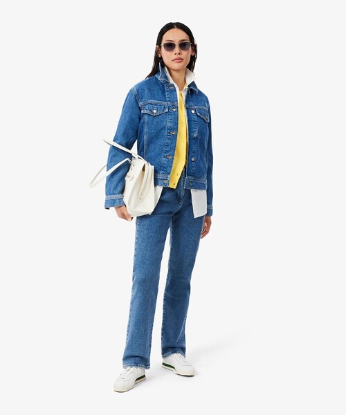 LACOSTE(ラコステ)の「シームレス3Dニットカーディガン(カーディガン/ボレロ・レディース・ネイビー/イエロー・38/36/34/40)」の7枚目の写真