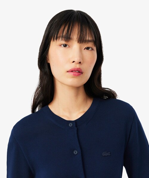 LACOSTE(ラコステ)の「シームレス3Dニットカーディガン(カーディガン/ボレロ・レディース・ネイビー/イエロー・38/36/34/40)」の8枚目の写真