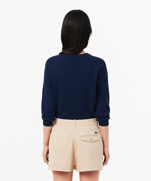 LACOSTE(ラコステ)の「シームレス3Dニットカーディガン(カーディガン/ボレロ・レディース・ネイビー/イエロー・38/36/34/40)」の9枚目の写真