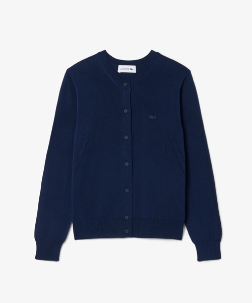 LACOSTE(ラコステ)の「シームレス3Dニットカーディガン(カーディガン/ボレロ・レディース・ネイビー/イエロー・38/36/34/40)」の10枚目の写真