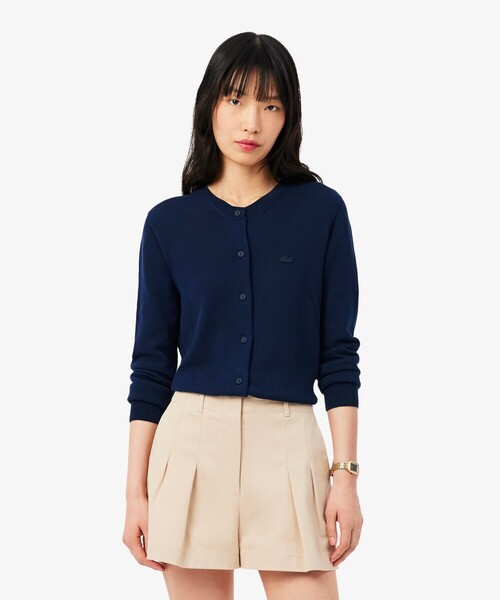 LACOSTE(ラコステ)の「シームレス3Dニットカーディガン(カーディガン/ボレロ・レディース・ネイビー/イエロー・38/36/34/40)」の15枚目の写真
