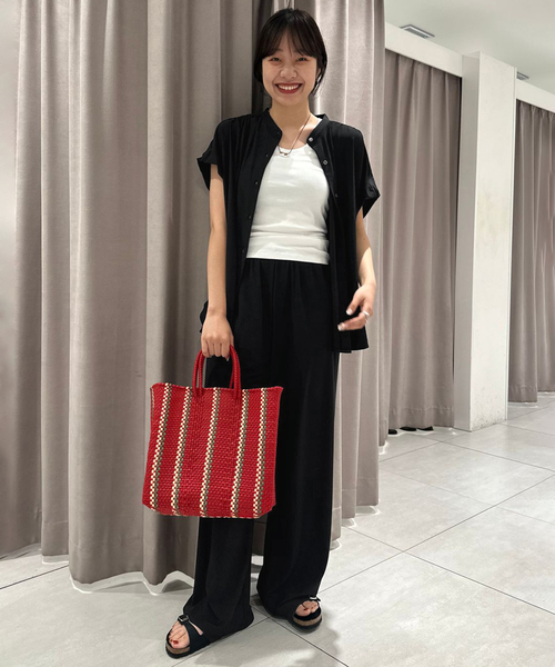 SLOBE IENA(スローブイエナ)の「《2枚セット》カットジョーゼットセットアップ(Tシャツ/カットソー・レディース・ブラック/ブラウン・36/38)」の20枚目の写真