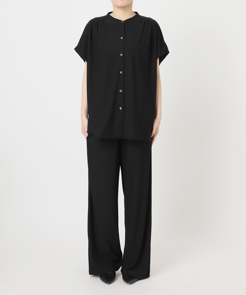 SLOBE IENA(スローブイエナ)の「《2枚セット》カットジョーゼットセットアップ(Tシャツ/カットソー・レディース・ブラック/ブラウン・36/38)」の4枚目の写真
