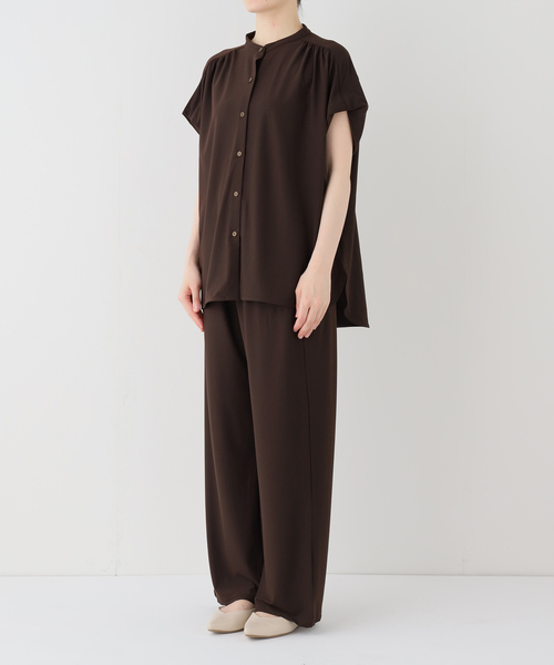 SLOBE IENA(スローブイエナ)の「《2枚セット》カットジョーゼットセットアップ(Tシャツ/カットソー・レディース・ブラック/ブラウン・36/38)」の10枚目の写真