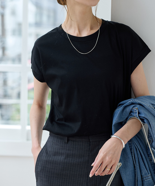 JOURNAL STANDARD(ジャーナルスタンダード)の「《追加》汗ジミ防止ナノシアコンパクトTシャツ(Tシャツ/カットソー・レディース・グレー/ブラック/ホワイト・FREE)」の15枚目の写真