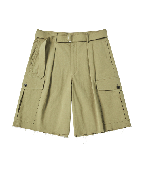 Beyond Closet（-）の「[COLLECTION LINE] ベルト付きディテールウォッシュドコットンカーゴハーフパンツカーキ（その他パンツ・メンズ・その他・LARGE/MEDIUM）」の2枚目の写真