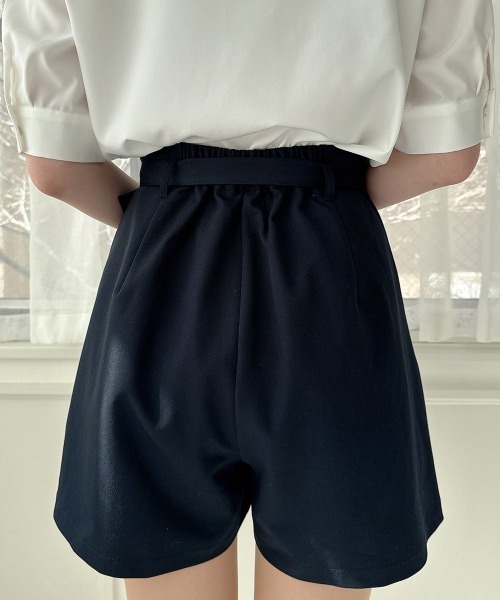 F i.n.t(フィント)の「細ベルト付きハイウエストショートパンツ(その他パンツ・レディース・ダークグレー/ネイビー・FREE)」の7枚目の写真