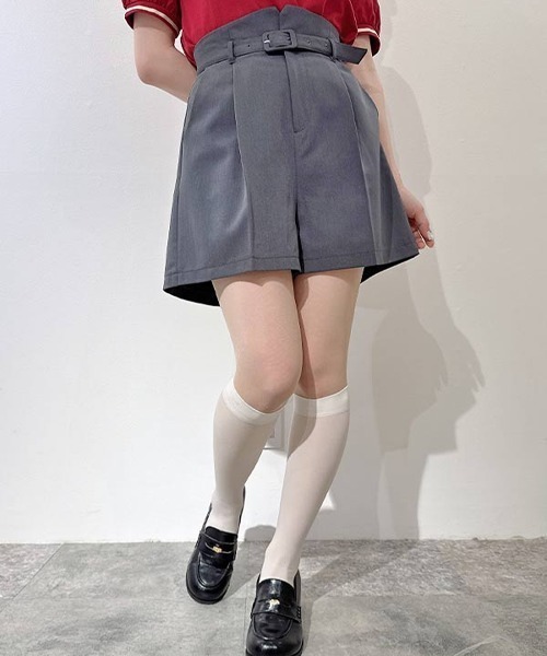 F i.n.t(フィント)の「細ベルト付きハイウエストショートパンツ/fint フィント(その他パンツ・レディース・ダークグレー/ネイビー・FREE)」の5枚目の写真