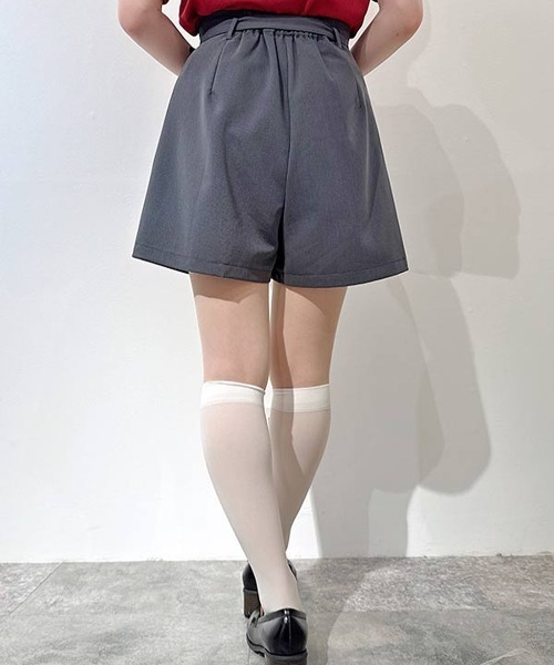 F i.n.t(フィント)の「細ベルト付きハイウエストショートパンツ/fint フィント(その他パンツ・レディース・ダークグレー/ネイビー・FREE)」の6枚目の写真