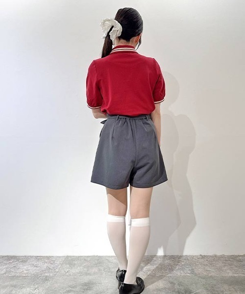 F i.n.t(フィント)の「細ベルト付きハイウエストショートパンツ/fint フィント(その他パンツ・レディース・ダークグレー/ネイビー・FREE)」の7枚目の写真