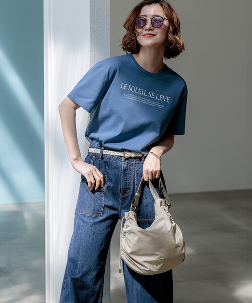 23区 L(ニジュウサンクオオキイサイズ)の「LE SOLEIL SE LEVE ロゴ Tシャツ(Tシャツ/カットソー・レディース・ホワイト系/ダークブラウン系/ブルー系/ブラウン系・44/46/48)」の15枚目の写真