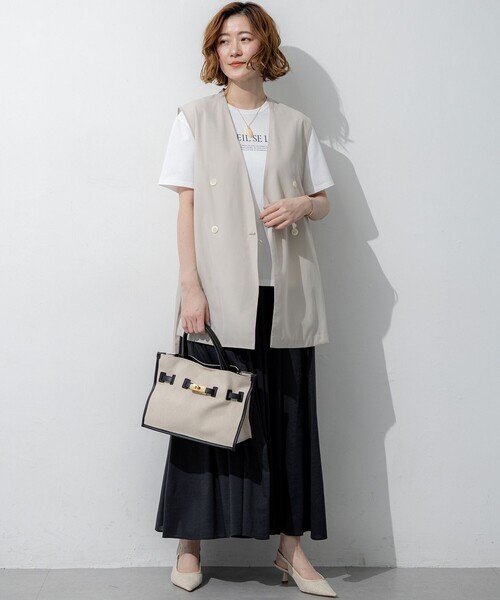 23区 L(ニジュウサンクオオキイサイズ)の「LE SOLEIL SE LEVE ロゴ Tシャツ(Tシャツ/カットソー・レディース・ホワイト系/ダークブラウン系/ブルー系/ブラウン系・44/46/48)」の21枚目の写真