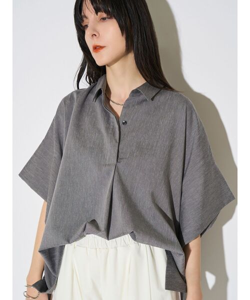 ELENDEEK(エレンディーク)の「オーバーテントブラウス(シャツ/ブラウス・レディース・ライトブルー/グレー/オフホワイト・FREE)」の2枚目の写真