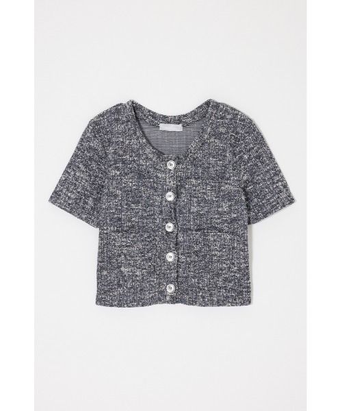 MOUSSY(マウジー)の「TWEED CRUSH トップス(Tシャツ/カットソー・レディース・ピンク/ブラック/ブルー・FREE)」の10枚目の写真