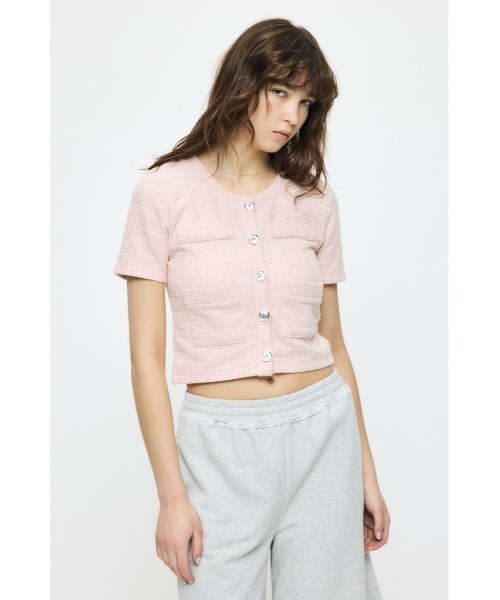 MOUSSY(マウジー)の「TWEED CRUSH トップス(Tシャツ/カットソー・レディース・ピンク/ブラック/ブルー・FREE)」の15枚目の写真