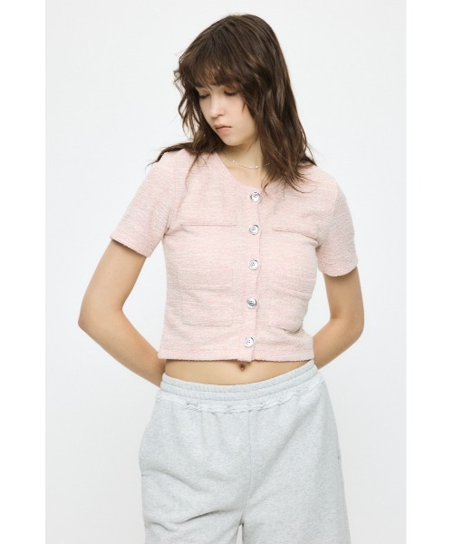 MOUSSY(マウジー)の「TWEED CRUSH トップス(Tシャツ/カットソー・レディース・ピンク/ブラック/ブルー・FREE)」の16枚目の写真
