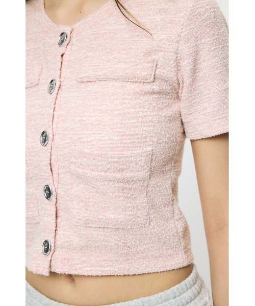 MOUSSY(マウジー)の「TWEED CRUSH トップス(Tシャツ/カットソー・レディース・ピンク/ブラック/ブルー・FREE)」の21枚目の写真